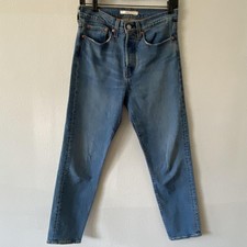 Levis Wedgie Jeans Womens 27 Blue High Rise Straight Crop Waterless Denim