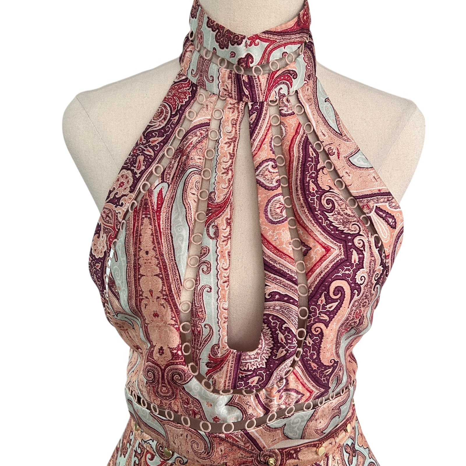 Zimmermann Silk Paisley Set Size 1 AU 10 US 6 Halter Top + Midi Skirt Boho EUC