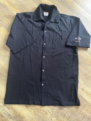 Vintage Hard Rock Cafe Montreal Hemd Schwarz Gr. M Pique Cotton Bowling Shirt