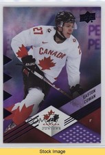 2024 Team Canada Juniors Purple Patterned Foilboard Easton Cowan #56 READ 1tb6