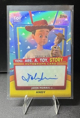 2025 Topps 30 Years Toy Story John Morris as Andy Auto Blue Sky /150 #YRT-JM