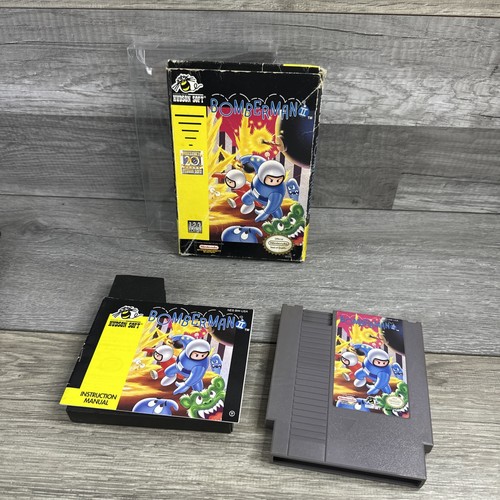 Bomberman II 2 CIB Box Manual  Cart Box Protector (Nintendo, NES 1993)