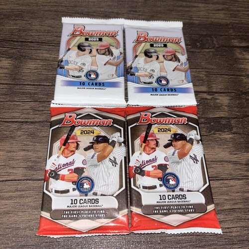 (2) 2025 Bowman-10 paquetes de tarjetas y (2) 2024 Bowman béisbol-10 paquetes de tarjetas-envío gratuito- - Imagen 2 de 4