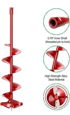 LONGRUN Ice Auger, 8 Inch Drill Auger Bit with Non-Slip Handle ICE Fishing!🎣