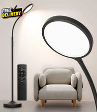 Dimmable LED Floor Lamp Super Bright Gooseneck with Remote Adjustable Black  