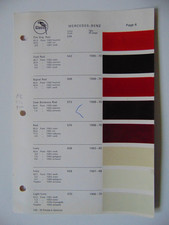 Original Glasurit Mercedes Benz Paint Chips Sheet - 1963-1970