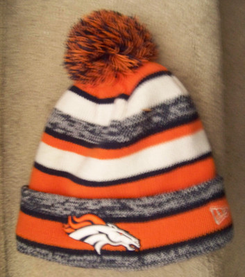 Denver Broncos logo knit type cap hat NFL Adult ''one size fits most'' two layer