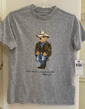 Polo Ralph Lauren Boys Cowboy Polo Bear T-shirt Size 7 NWT