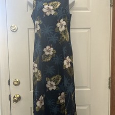 Pacific Legend Apparel Womens Blue Hawaiian  Vacation Dress Small Read