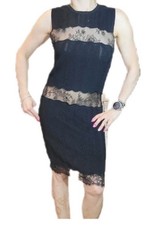 NWT ZARA MIXED LACE KNIT DRESS BLACK - Size M