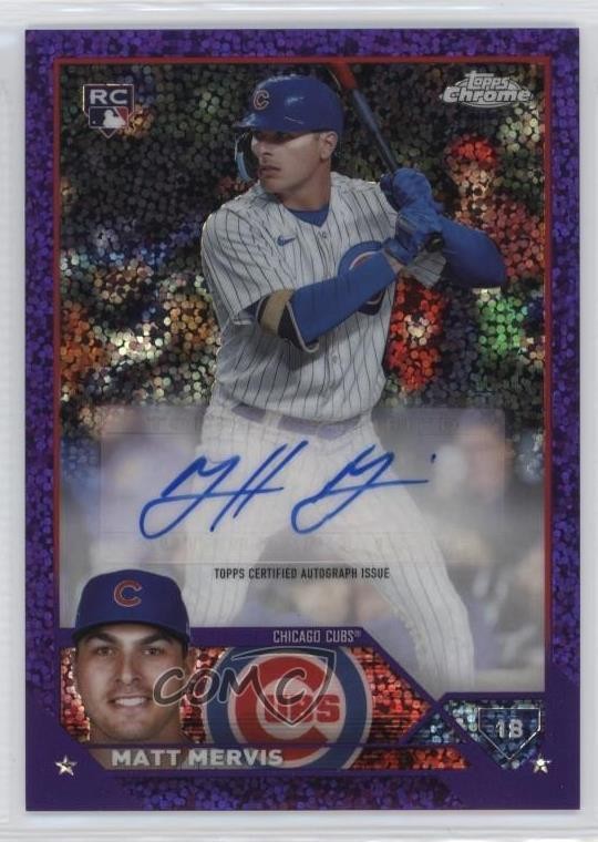 2023 Topps Chrome Update Purple Speckle Refractor 79/299 Matt Mervis Auto 13c1