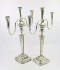 James Dixon & Sons Sterling Silver Candelabra Pair Antique 1896 Sheffield Eng.