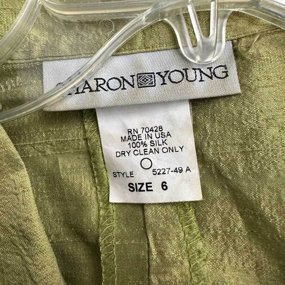 Top Sharon Young Mujer Talla 6 Seda Acanalado Silencioso Lujo Dinero Antiguo Elegante Foto 3 de 4