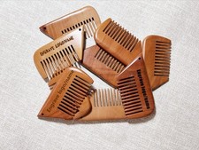 Personalized-Wide Tooth Wooden Comb Beard Pocket Size Comb Hair Brush barber