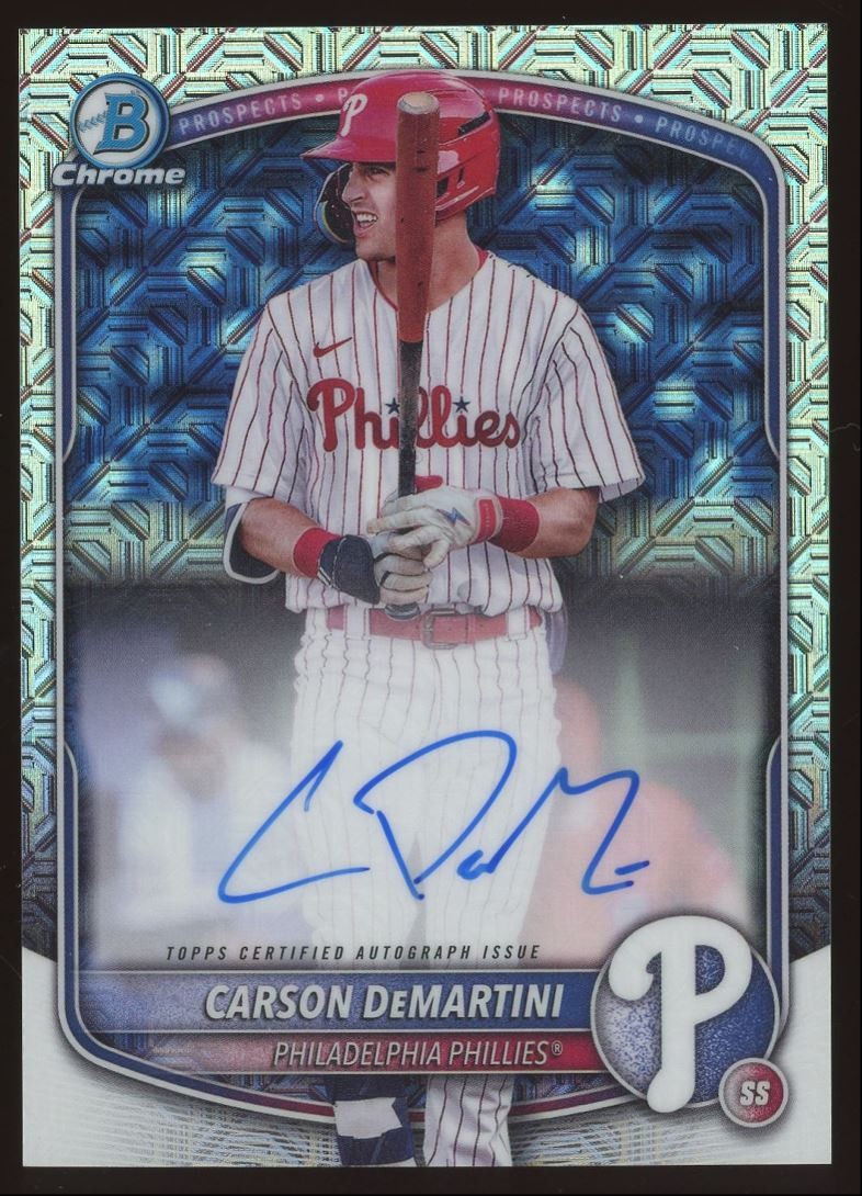 Carson DeMartini Rookie Auto #BMA-CD 2025 Bowman Chrome Mojo Refractor Autograph