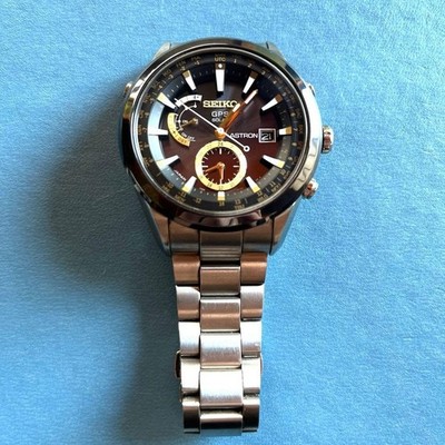 Seiko Astron SBXA005 7X52-0AA0 GPS Solar Brown Dial Titanium Watch Auth Japan
