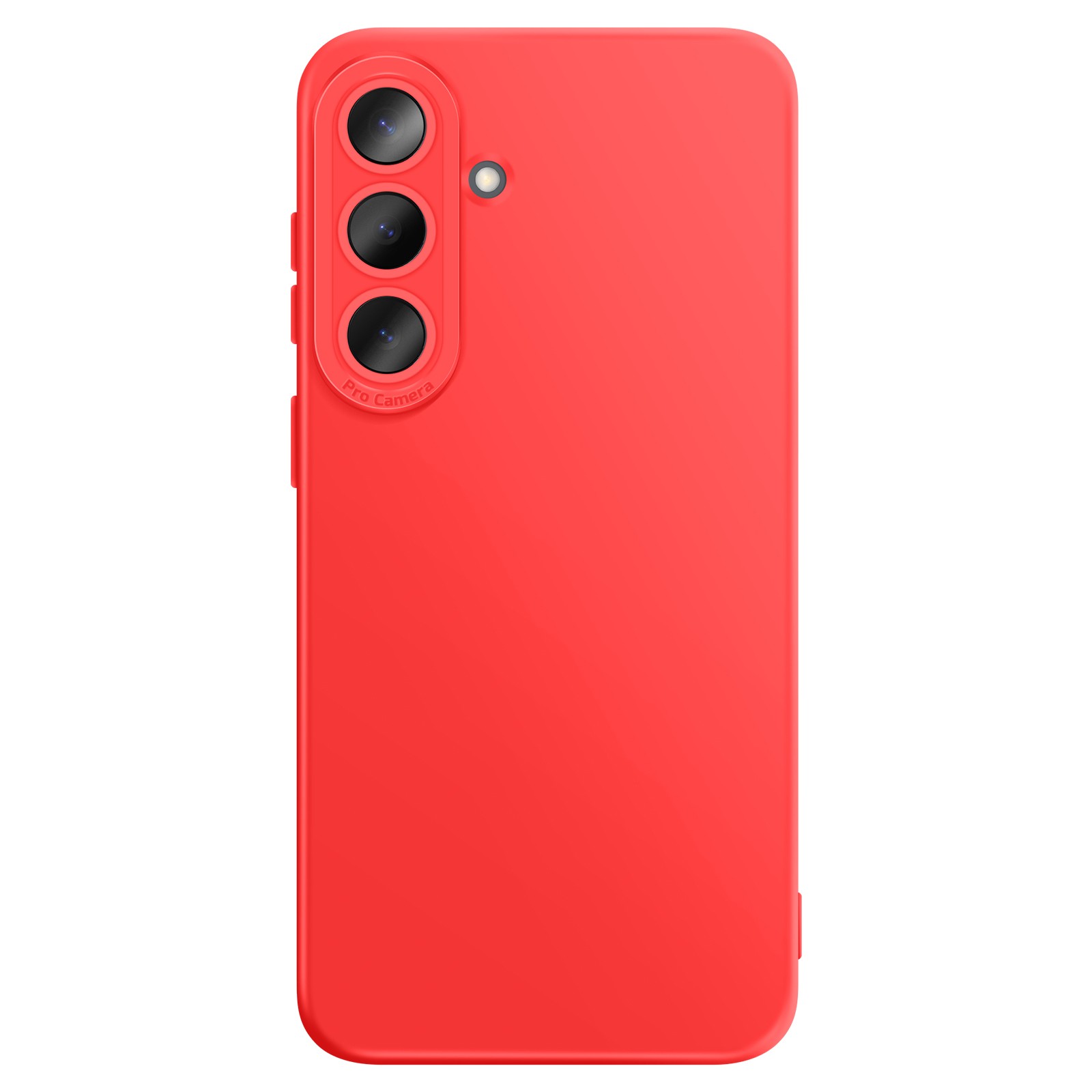 Coque Galaxy S26 silicone rouge anti-choc protégeant l'objectif photo fragile