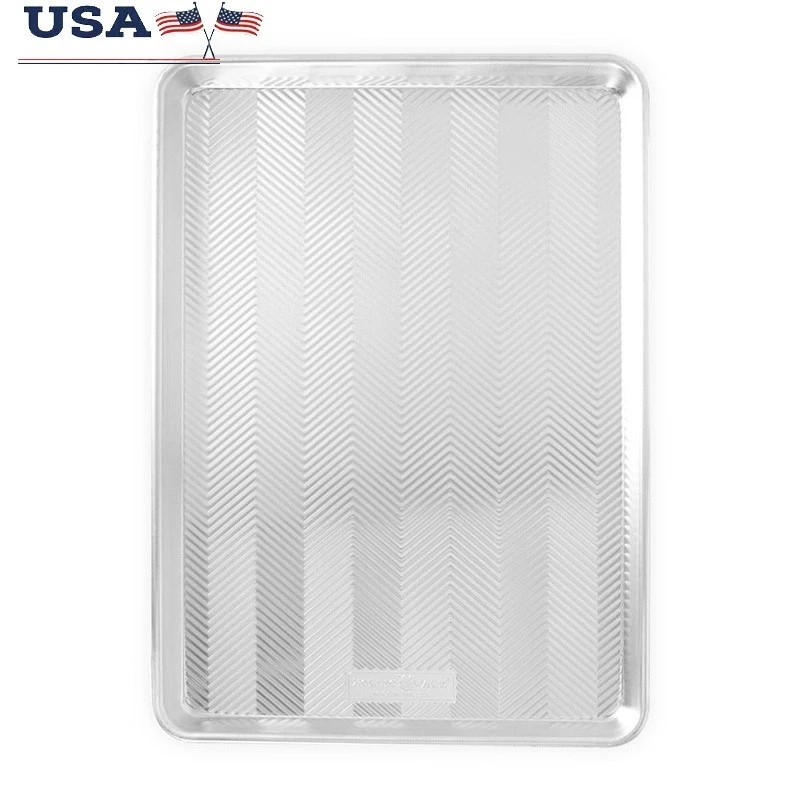 Embossed Aluminum Bakeware Non-Stick Baking Sheet Durable Design Oven Safe New