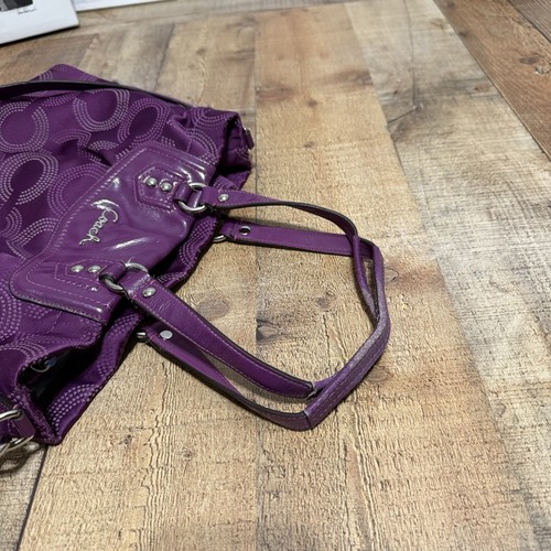Coach Ashley OP ART TOTE BAG STYLE F20049 PURPLE PLUM W Flaws - Bild 4 von 16