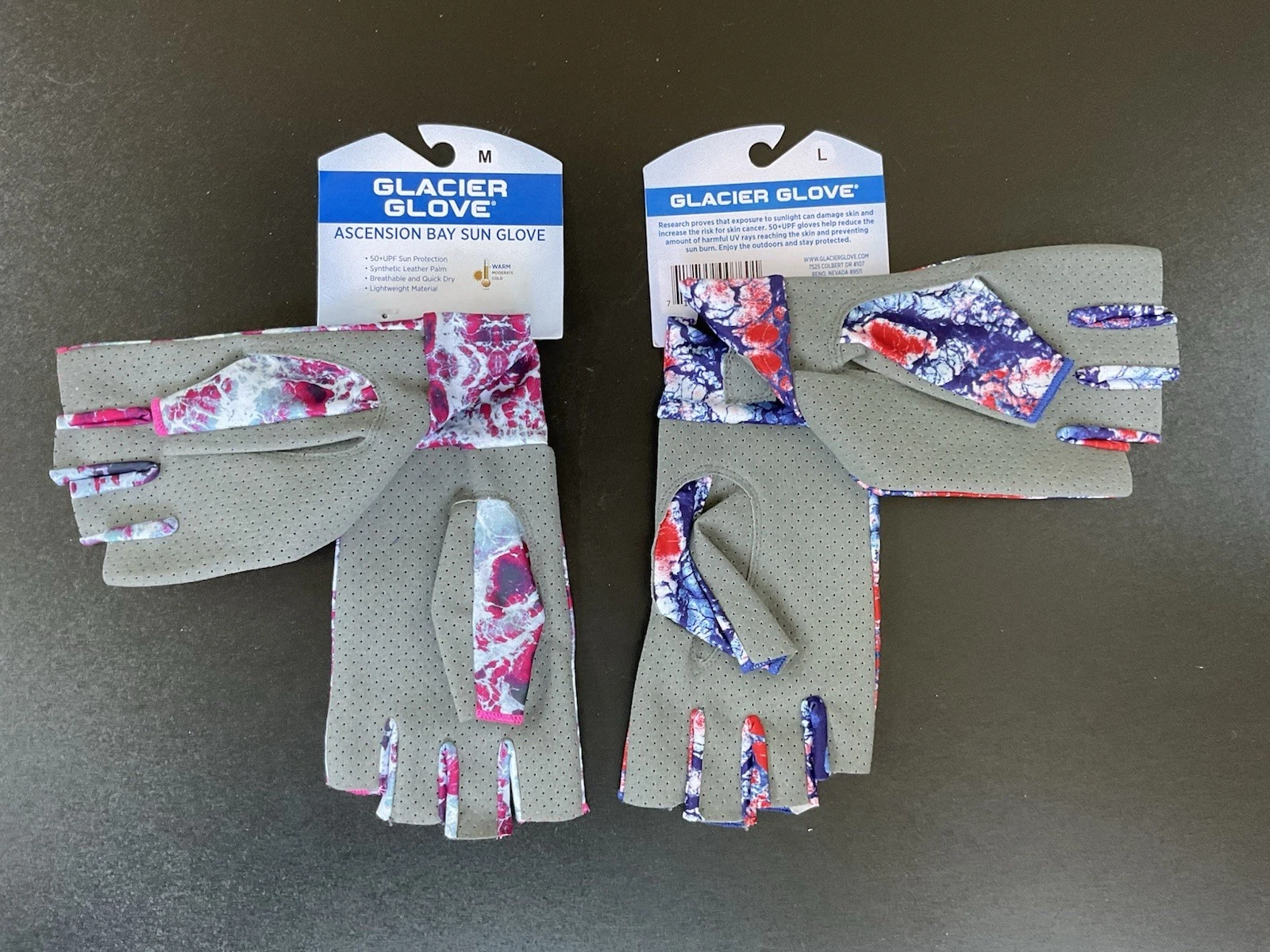 GLACIER GLOVE Ascension Bay Fingerless Reinforced Sun Gloves - 2 Pairs Sz M / L
Opens in a new windo