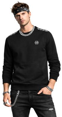 PHILIPP PLEIN ICONIC NEW SEASON LOGO SWEATSHIRT PULLI SWEATER JUMPER PULLOVER L