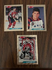 1992 BOWMAN HOCKEY FOIL ( 3 CARDS )  BELFOUR / HATCHER / TINORDI