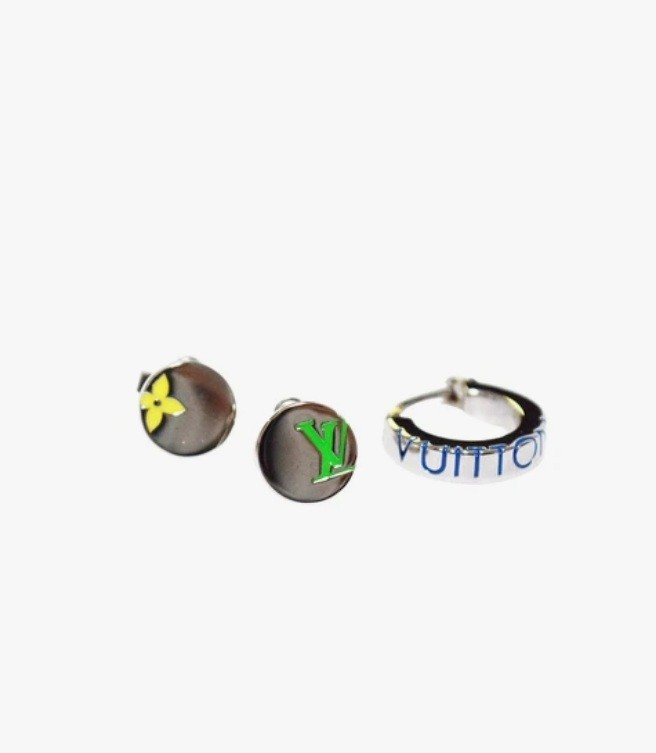 Louis Vuitton ロゴチャーム 片耳用ピアス LOUIS VUITTON Pierce Monogram Play 3 Piece Set M01186 14069 ULTRA