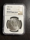1885-O $1 Morgan Dollar 90% Silver New Orleans NGC MS63 US Coin