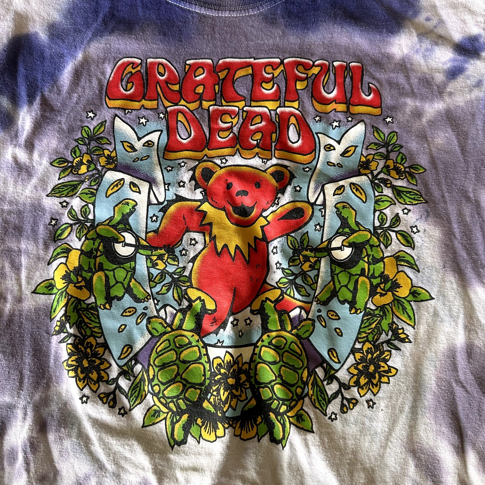 ALTRA Camicia Grateful Dead Bear viola bianca tinta unita taglia media