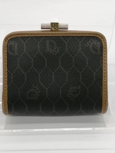 Christian Dior Ancien Porte Monnaie Portefeuille Cuir Compact Rare