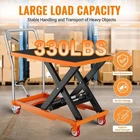 Hydraulic Lift Table Cart, 330lbs Capacity 28.5" Lifting Height, Orange