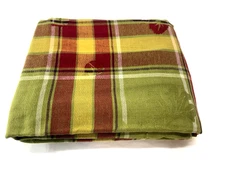 Better Homes & Gardens Autumn Fall Plaid Oak Leaf Pattern Tablecloth 60" x 120"