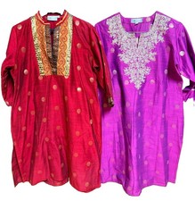 LOT 2-3 pc sets WESTSIDE RED/ Rani salwar Kurta SUIT Kameez Churidar women L-EU