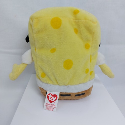SPONGEBOB SMARTYPANTS TY 2010 Beanie Baby Seam Tag No Heart Tag 8" - Picture 5 of 8
