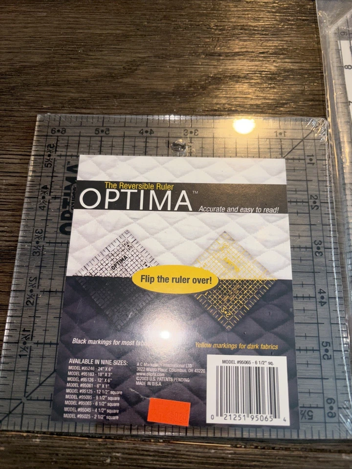 Lote de 2 mini regla reversible O’lipfa 45 grados Optima acolchado Foto 2 de 3