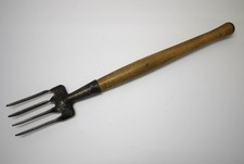 Vintage Long Handled Garden Weeding Planting Hand Fork - 19" - Twisted Tines