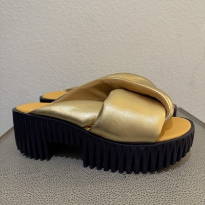 4CCCCEES Plia Anda Gold Sandals Shoes Size EU 40 US 9.5