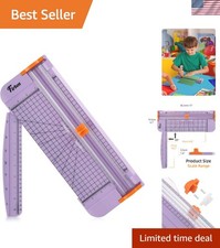 Light Purple Manual Paper Trimmer - 12" Titanium Cutter with Safety Features