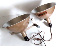 Vtg 50s 12” VICTOR ARMLITE Studio Photography Flood Lamps Industrial Light w/Box