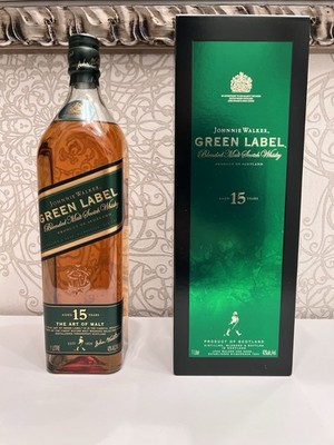 Johnnie Walker Green Label Whisky | 15 Jahre | 1 Liter | Alte Abfüllung