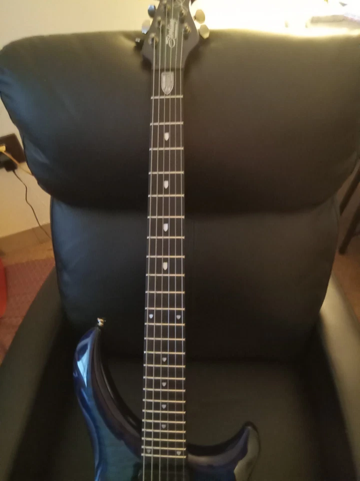 musicman John Petruci sterling guitar blue/green excellent condition. - Image 2 of 4