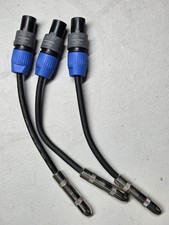 Lot of 3 1/4 TS Female to Speakon Adapter Patch Speaker Cable