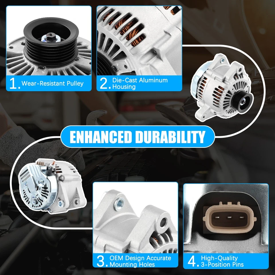 Alternator For Lexus RX300 1999 2000 2001 2002 2003 3.0 3.0L OEM# 27060-20200 Foto 4 de 4