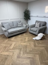 Light Dove Next Ashford 2 Seater Sofa & Matching Armchair - Delivery Available