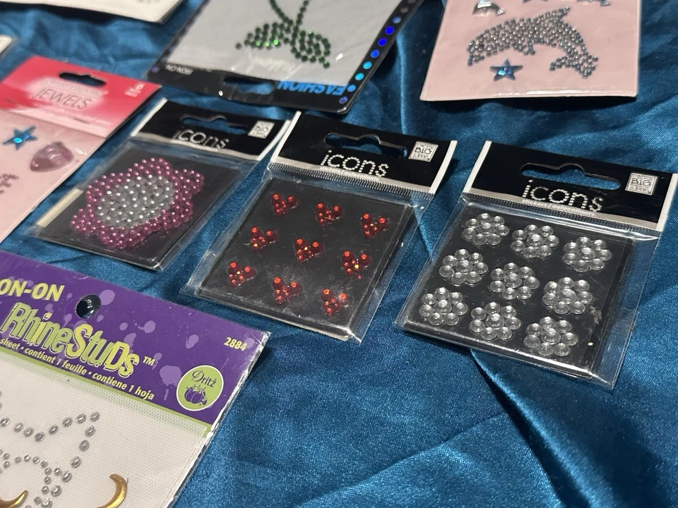 LOT of 17 MISC/DECORATIONS/HobbyLobby Rhinestone Stickers, Fashion Accessories - Image 2 of 4