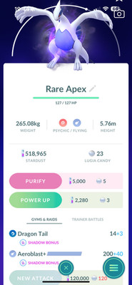 Pokemon Go Apex Lugia / SCHNELL / BESCHREIBUNG LESEN