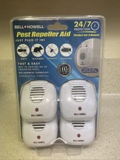 Bell+Howell Pest Repeller Ultrasonic Pest Repeller 4 Pc Rats Mice Roaches NIP