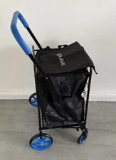 SereneLife Heavy Duty Foldable Shopping Cart with Removable Cart Liner 360 Wheel