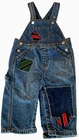 VTG 2004 GAP BABY Necktie & Denim Fabric Patches Lined Carpenter Overalls 12-18M