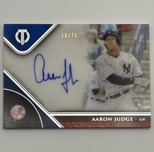 2017 Topps Tribute Aaron Judge RC Auto Blue /75 Rookie On Card Auto Yankees 
